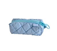 BIGULA Grande trousse à crayons en coton polyester avec fermeture éclair pour le bureau, l'école, bleu, 22.5x11.5x9cm/8.85x4.52x3.54in