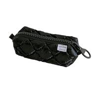 BIGULA Grande trousse à crayons en coton polyester avec fermeture éclair pour le bureau, l'école, Noir , 22.5x11.5x9cm/8.85x4.52x3.54in