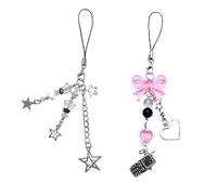 BIGULA Lot de 2 pendentifs à suspendre en forme d'étoile pour téléphone portable et femme