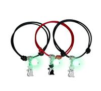 BIGULA Lot de 3 bracelets d'amitié assortis en forme de cœur - Cadeau de Saint-Valentin, taille unique, Comme décrit