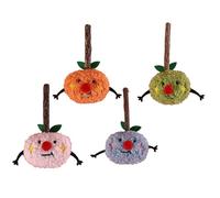 BIGULA Lot de 4 jouets à mâcher en peluche pour chats - Grincement des dents - Jouet amusant pour chats - Pour jouer en toute sécurité et soins bucco-dentaires