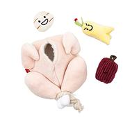 BIGULA Lot de 4 jouets à renifler pour chien en peluche douce à mâcher pour chiot, masquer et chercher, jeu de recherche de nourriture pour petits chiens, jouet couineur en peluche, jouet de dentition