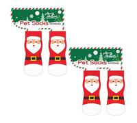 BIGULA Lot de 4 paires de chaussettes de Noël fantaisie pour chien pour intérieur/extérieur