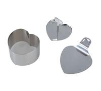 BIGULA Lot de 6 moules à gâteaux en acier inoxydable pour la cuisson de mousses et de gâteaux avec poussoir et presse-purée, ustensiles de cuisine pour restaurant, dessert, ustensiles de cuisine