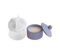 BIGULA Moule en Silicone pour bocaux de Rangement, moules pour boîtes à Bijoux, moules à Motifs rayés avec Couvercle, moules pour Tasses, moules de Moulage en résine