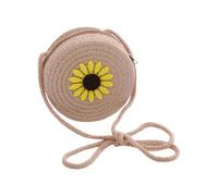 BIGULA Sac à bandoulière en paille naturelle pour enfants avec sangle réglable, design compact pour pièces de monnaie, sac à bandoulière essentiel pour enfants, a, One Size