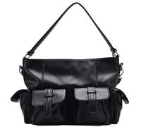 BIGULA Sac à bandoulière fonctionnel en cuir synthétique multi-poches et sacoche à bandoulière réglable pour femmes et filles