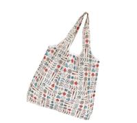 BIGULA Sac de courses pliable multifonction de grande capacité, résistant à l'eau, pour les voyages en plein air et le camping, lavable, Plante beige, One Size