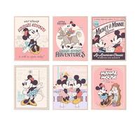 BigWig Prints Décor mural Minnie Mouse - Affiche Minnie Mouse, décor de chambre, décor de crèche pour filles - Ensemble non encadré de 6 (20x25 cm)