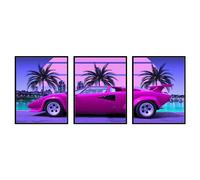 BigWig Prints Lamborghini Countach Affiche - Art Mural de Voiture, Décoration de Chambre pour Garçons, Thème Cyberpunk - 3 Panneaux (30x40 cm)