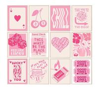 BigWig Prints Lot de 12 affiches Preppy roses pour adolescentes, 20,3 x 25,4 cm