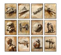 BigWig Prints Lot de 12 affiches Star Wars - Décoration murale Star Wars - Décoration murale - Sans cadre - 20,3 x 25,4 cm