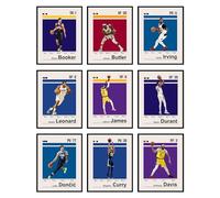 BigWig Prints Lot de 9 affiches de basket-ball - Affiches de la NBA, décoration de salle de basket-ball, Lebron James, Steph Curry, Kevin Durant, Kyrie Irving, Kawhi Leonard, Anthony Davis, Luka