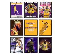 BigWig Prints - Lot de 9 affiches LeBron pour chambre à coucher, décoration murale de basket-ball pour garçons, cadeaux pour fans des Lakers