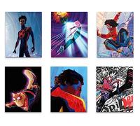 BigWigPrints Spider-Man : Across the Spider-Verse (2023) Lot de 6 affiches - Miles Morales Gwen Stacy Spider-Punk Spider-Women - Lot de 6 impressions de décoration murale (20,3 x 25,4 cm)