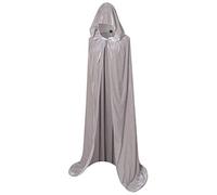 BIGXIAN Longue cape à capuche en velours pour costume d'Halloween pour homme et femme, gris, X-Large
