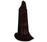 BIGXIAN Longue cape à capuche en velours pour costume d'Halloween pour homme et femme, marron, X-Large