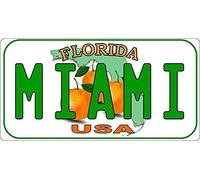 BIGYAK MNUT Plaque d'immatriculation personnalisée en métal style 219 Miami Florida 15,2 x 30,5 cm