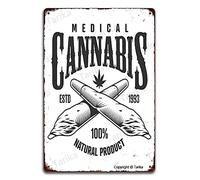BIGYAK Plaque décorative en métal au design vintage avec cannabis médical 20,3 x 30,5 cm pour la maison, la cuisine, la salle de bain, la ferme, le jardin, le garage - Citations inspirantes