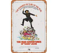 BIGYAK The Mad Adventures Of Rabbi Jacob Retro Prevent Glare Plaque murale en métal pour cuisine, salon, bar, café