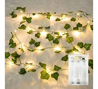 Bigzom Guirlande Lumineuse,Guirlande Feuille 2M,guirlande lierre lumineuse 20 LEDS,guirlande de lierre lumineuse pour Lntérieur,Mariage,Bureau,Décoration de Fête