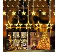 Bigzom Rideau Lumineux Interieur Etoile,138 LED 12 Guirlandes Etoile Decoration noel avec 8 modes d'éclairage, Deco noel Intérieur Extérieur 2 x 1m, 1 x 1m Générique