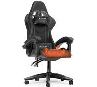 Bigzzia Chaise Gaming avec Coussin Chauffant, Fauteuil de Bureau Ergonomique avec Coussin et Soutien Lombaire, Réglable en Hauteur avec Siège Pivotant à 360° pour Adultes