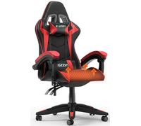 Bigzzia Chaise Gaming avec Coussin Chauffant, Fauteuil de Bureau Ergonomique avec Coussin et Soutien Lombaire, Réglable en Hauteur avec Siège Pivotant à 360° pour Adultes