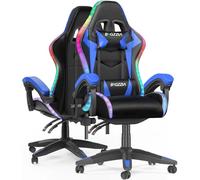 bigzzia Ergonomique Chaise Gaming avec éclairage LED Effets, Dossier Hauteur Réglable, Fauteuil Gaming LED avec Lombaire&Appui-Tête Appui, Chaise de Bureau Adultes Enfants (avec LED Effets, Bleu)