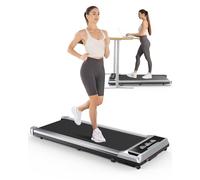 bigzzia Tapis Roulant Elettrico Pieghevole,Walking Pad 10 km/h,Tappeto Corsa Extra Large 42CM,Con telecomando e Display LCD,Telaio rinforzato and 265LB Max Weight for Home Office Exercise (Argent)