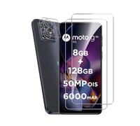 Bihizei Verre Trempé pour Motorola Moto G54, 2 Pièces Film Protection écran et 2 Pièces Caméra Arrière Protecteur, sans Bulles,Double Protection