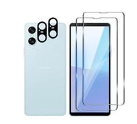 Bihizei Verre Trempé pour Sony Xperia 10 VI, 2 Pièces Film Protection écran et 2 Pièces Caméra Arrière Protecteur, sans Bulles, Double Protection