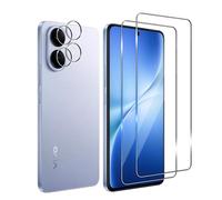 Bihizei Verre Trempé pour Vivo V60 Lite 5G/4G/Vivo V70 Lite, 2 Pièces Film Protection écran et 2 Pièces Caméra Arrière Protecteur, Sans Bulles - Anti Rayures, HD Ultra Transparent Dureté, 9H Glass