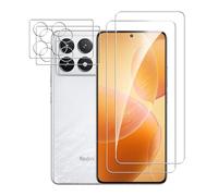 Bihizei Verre Trempé pour Xiaomi Poco F6 Pro 5G, 2 Pièces Film Protection écran et 2 Pièces Caméra Arrière Protecteur, sans Bulles,Double Protection