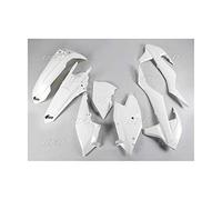 Bihr UFO PLAST KIT BLANC Plastique KTM EXC 300 2017-2019 Moto avant gauche