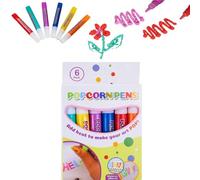 bihtfu Popcorn Pens, Popcornpens Stylos à Pop-Corn GonfléS Magiques 3D, 1 Ensemble De 6 PièCes, Cartes De VœUx, d'anniversaire Et NoëL (6 Colors)