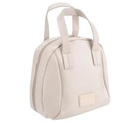 Biiange Élégante trousse de maquillage portable avec poignée pour femme avec compartiments de grande capacité (blanc), blanc, 9" x 8.7" x 4.7", Minimaliste
