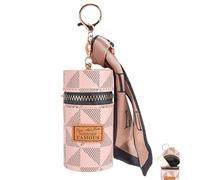 Biiange Étui à rouge à lèvres, porte-clés, organisateur de rouge à lèvres, sac de voyage pour rouge à lèvres (rose)