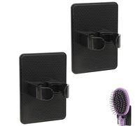 Biiange Lot de 2 supports de brosse à cheveux, organiseur de peigne à suspendre, support auto-adhésif adapté à la plupart des peignes, pour la maison ou le salon (noir)