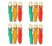 Biiange Lot de 4 broches en forme de fleur pour sœur - Broches élégantes en alliage pour bal, remise de diplôme, fête, mariage - Cadeau souvenir sentimental pour sœurs et amis, 1.18x1.10x0.31 inches