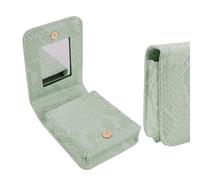 Biiange Mini étui à rouge à lèvres vert avec miroir, mini support de maquillage portable pour femmes et filles, pour l'extérieur, mini sac de voyage (1 pièce)