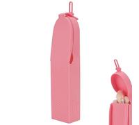 Biiange Support de pinceaux de maquillage en gel de silice rose, support portable pour pinceaux cosmétiques pour voyage, organisateur d'outils de maquillage pour femme (1 pièce), rose, Simplicité