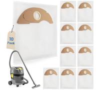 Biigdan 10 Sacs à Poussière,pour Kärcher NT 22/1 Ap L、NT 22/1 Ap Te L Aspirateur, Grande Capacité & Utilisation Humide et Sèche,2.889-217.0- 42cm x 49cm Blanc,Aspirateur Accessoires