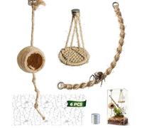 Biigdan 15 pcs Magnétique Araignées Accessoires, Jute Verticale Hamac & Suspension Balançoire,Cachette araignées sauteuses,6 Filets Saut,pour Araignée Sauteuse Explorer Escalader,Non Inclus Terrarium