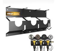 Biigdan 2 en 1 Support Mural Meuleuse d'Angle, Poids Maximal 66LB,Support Mural pour Bosch, Makita et Einhell,avec 3 Compartiments et 4 supports pour meuleuse d'angle