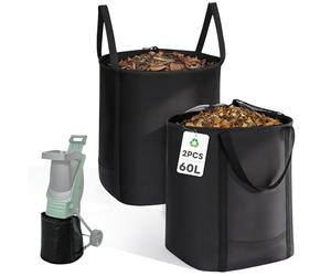 Biigdan 2 Pièces Grand Sac Broyeur Vegetaux et Branches,Indéchirable Remplacer Broyeur Vegetaux Bac avec Cordon de Serrage,Compatible avec la plupart des modèles IKRA ILH 3000 S, IMH et Güde,Noir