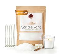Biigdan 270g Sans Parfum Cire Bougie Poudre avec 10 Meche,Décoration Créative à aire Soi-Même Bougie Sable Kit,Cire de Soja pour Bougie,Sans Paraffine,Durée de Combustion Jusqu 40 Heures,Blanc