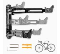 Biigdan Mural Pour VéLo,Convient Aux Vtt Et Aux VéLos De Route,Porteur 30kg,2 MéThodes De RéGlage éConomisez,De Lespace Support Accroche Porte Crochet Range Garage Cycle,Acier Au Carbone, Noir