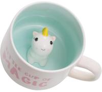 Biigming Tasse Licorne 3D Mug en Céramique avec Motif Animal à l'intérieur 350ml Faite à la Main Tasse à café Cadeaux pour Noël Anniversaire Fête Enfants (Licorne)