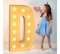 BiiKoon Lettre Lumineuse De 70 Cm/2,3 Pieds avec Grands Chiffres De Chapiteau, Lettres en Mosaïque, Cadre Prédécoupé for La Maison, Fête, Bar, Mariage, Festival Décorations(Color:Letter D)